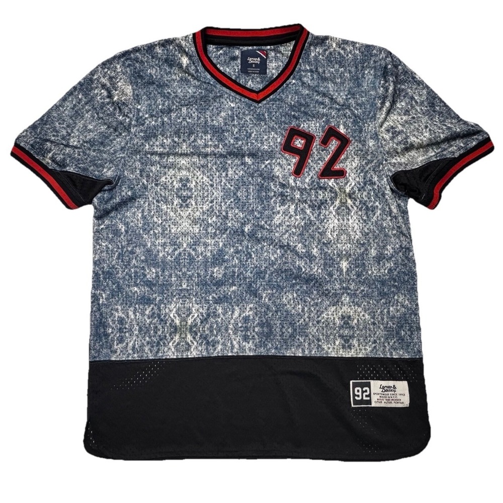 Lemar & Dauley Mesh Jersey Shirt 92 Dauley Marbled Y2K Streetwear Small Acidwash - Picture 2 of 9